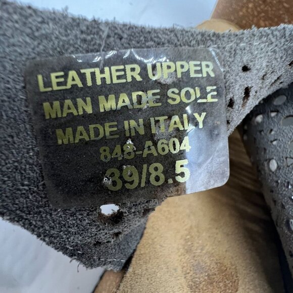 A. Giannetti Womens Slingback Wedge Sandals Size 8.5 Gray Suede Cutouts Peep Toe - Picture 3 of 12